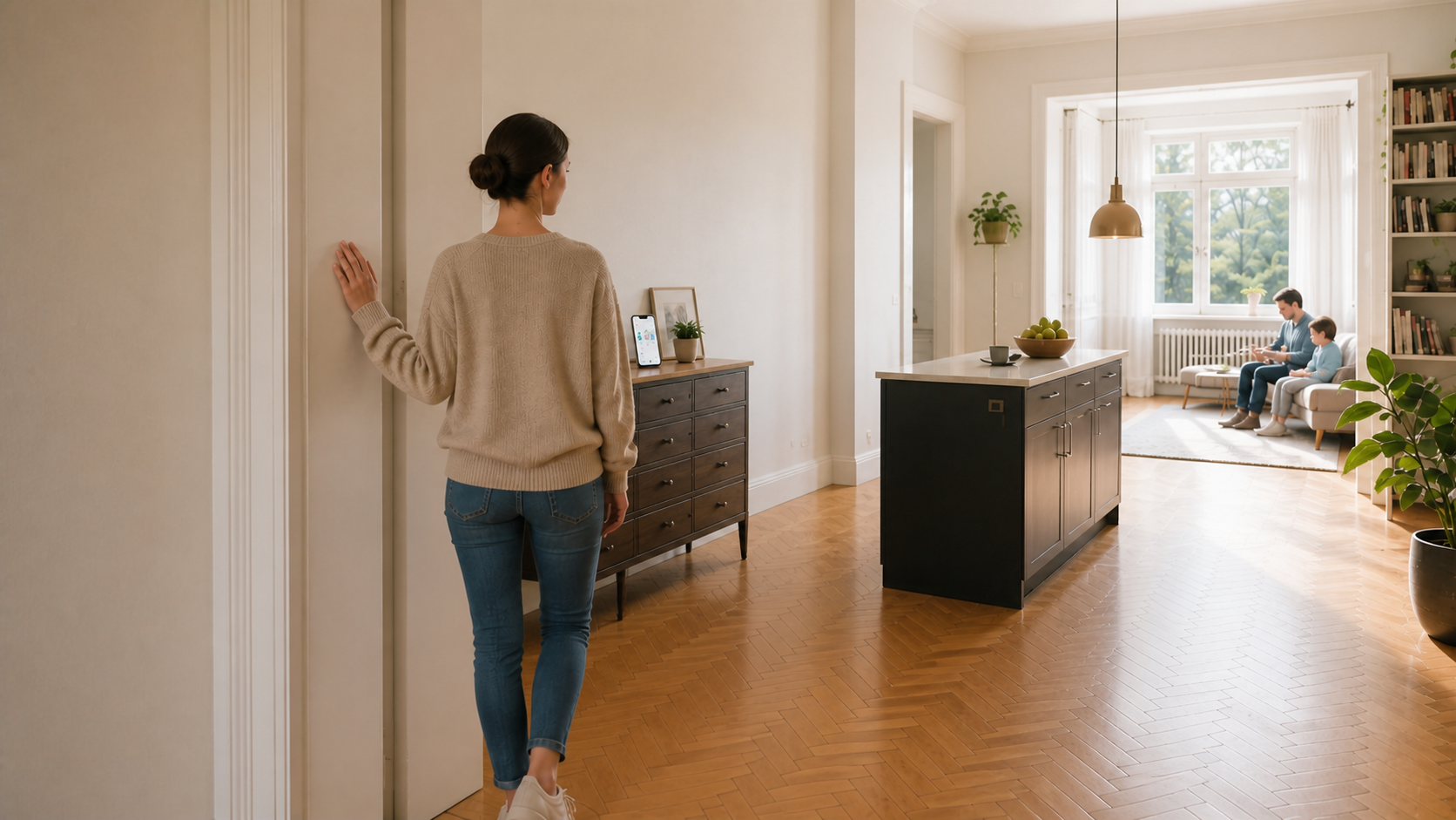 Mensch lebt in der fertiggestellten Immobilie